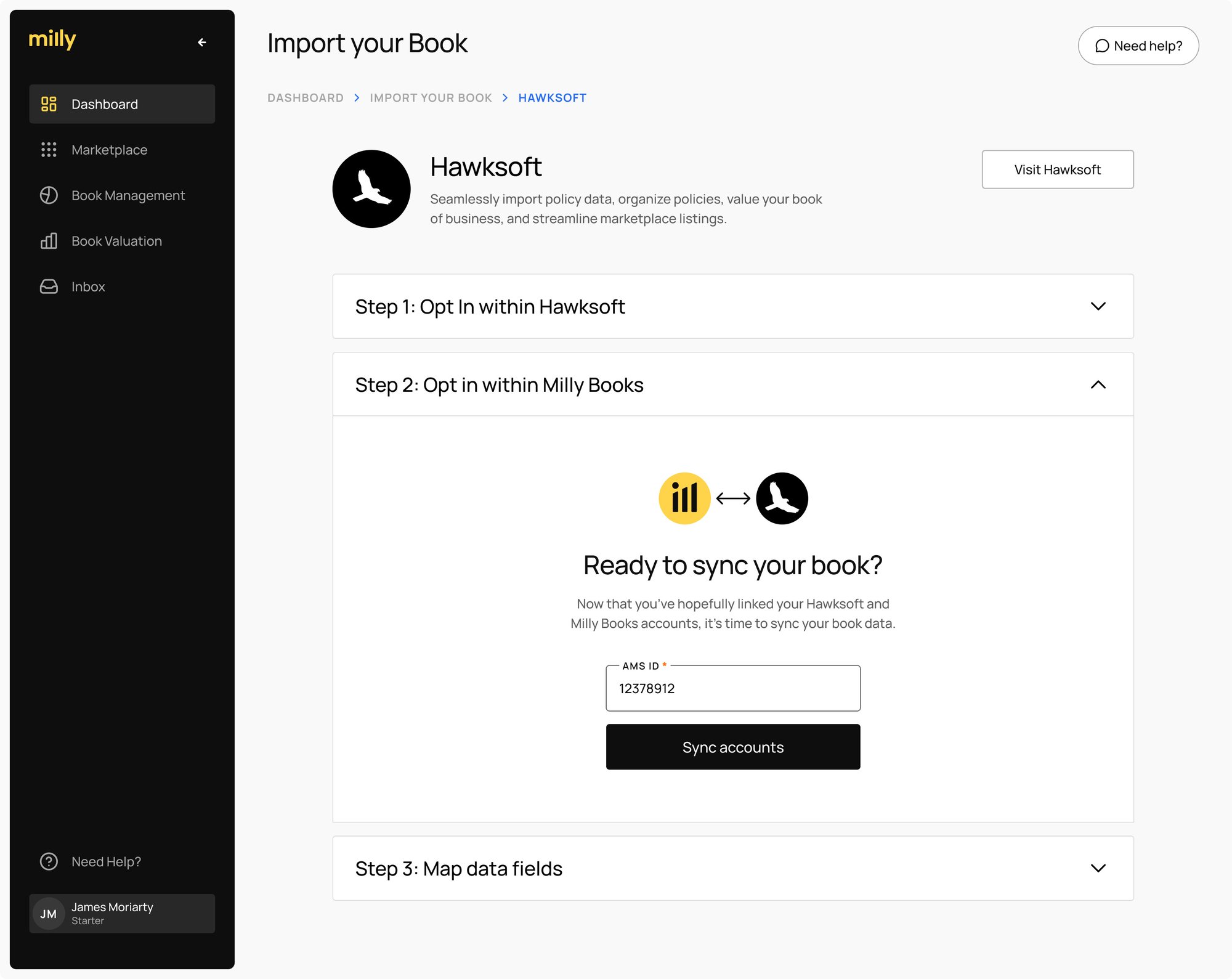Hawksoft Step 2_ Opt in within Milly Books